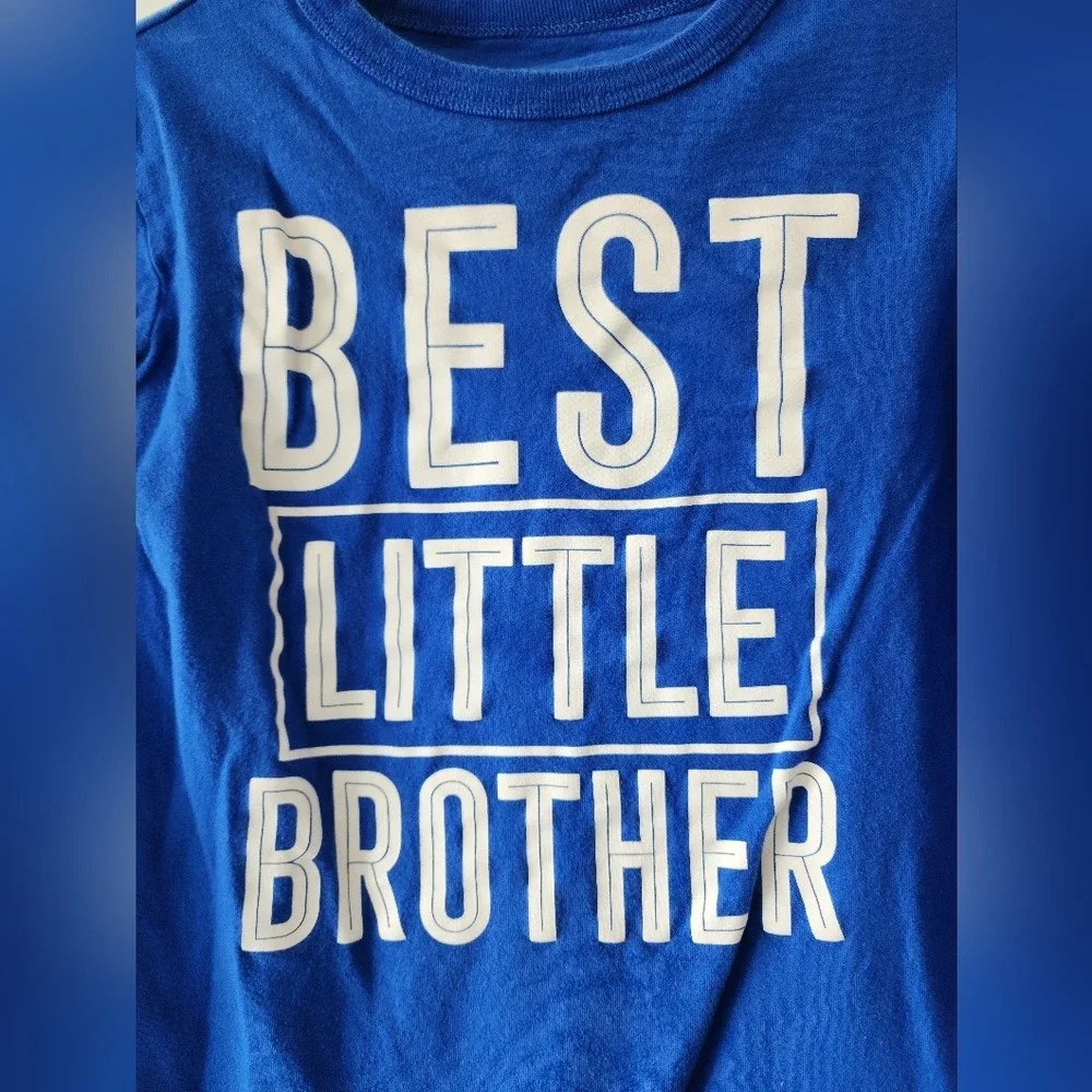 Boys szXS 4 The Childrens Place Best Little Brother Graphic Long Sleeve Tee Blue